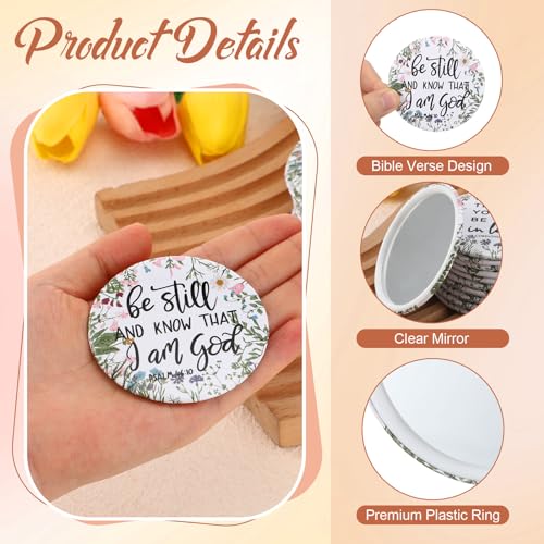 GlikCeil 40 Pcs Christian Compact Mirrors Bulk for Women & Gift, 10 Styles