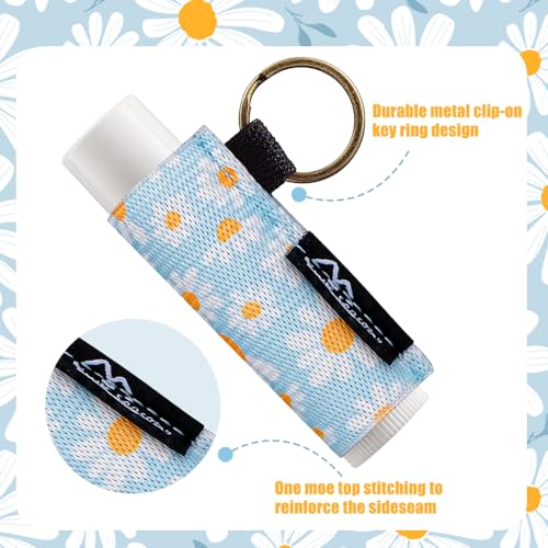 WK IEASON 3-Pack Lip Balm Holder Keychain - Clip-On Elastic Sleeve