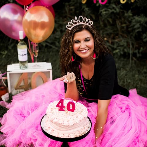 40th Birthday Tiara Rose Gold - 40 & Fabulous Headband for Women, Friends & Party