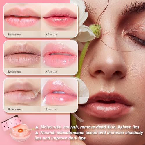 Tiejdhr Honey Lip Balm 6 Flavors Moisturizing Lip Mask, Hydrate & Repair