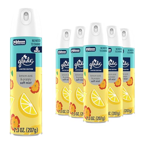 Glade Soft Mist Air Freshener Spray, Lemon Zest & Poppy, 8oz