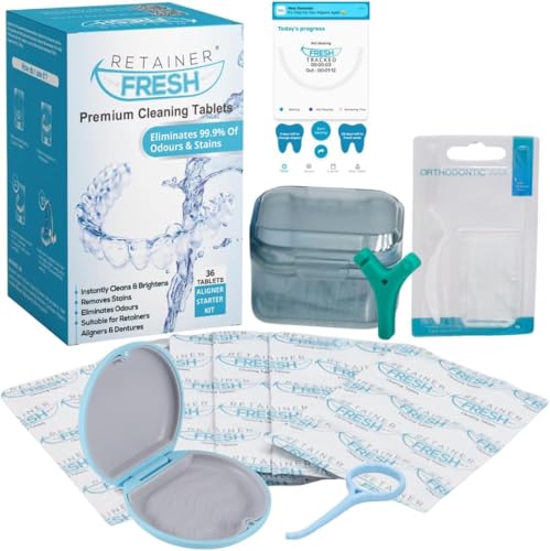 Retainer Fresh Cleaning Kit & Tablets - 36 Count + Aligner Starter Kit