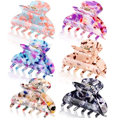 WILLBOND 6 Pcs Medium Hair Claw Clips for Thin Hair Women - Cute Patterns (Variation: Cute Patterns)