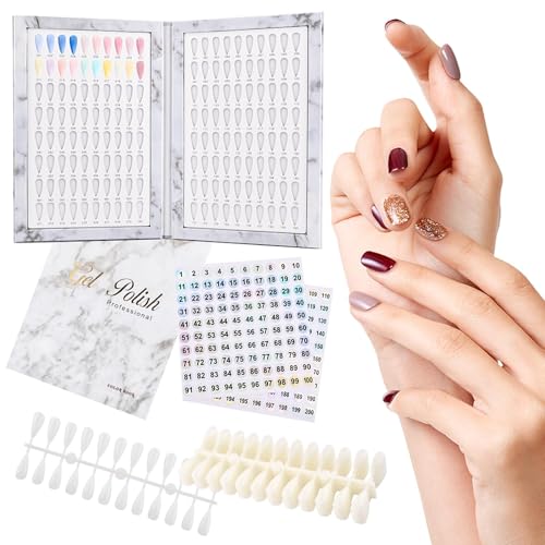 Axrivonte Nail Color Display Book - 160 Tips Organizer, Grey