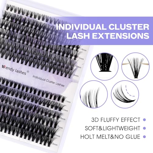 WENDY LASHES DIY Lash Clusters Kit - 280 Pcs 12-16mm D Curl