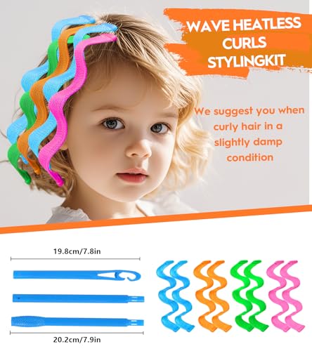 YEVYO 42 Pcs Heatless Wave Curlers for Short Hair - 9.8 Inch Styling Set