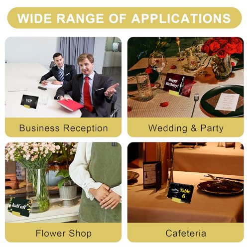 Gold Table Number Holders - 12-Pack Metal Place Card Stands