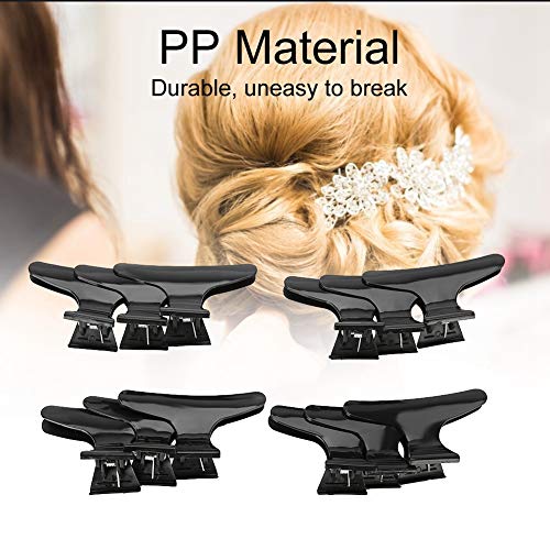 12 Pack Black Butterfly Hair Claw Clips for Styling & Sectioning