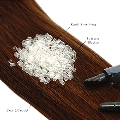 Keratin Glue Lined Clear Tubes for I-Tip Hair Extensions - 250 PCS (4mm Diameter)