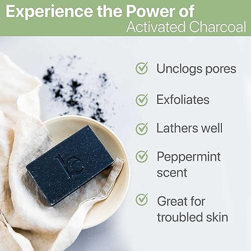 Beauty by Earth Charcoal Facial Bar Soap with Tea Tree & Peppermint Oil