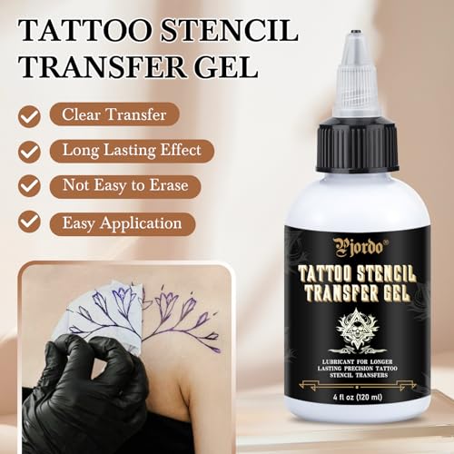 Pjordo 8oz Tattoo Stencil Transfer Gel - 2PCS Non-Toxic Solution for Clear Transfers