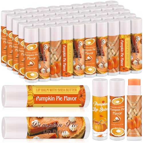 Classic Style Pumpkin Flavor Lip Balms Bulk – 15 Pcs Fall Party Favors for Women