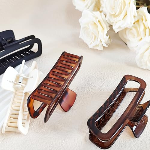 LILIEBE 5” Large Claw Hair Clips for Thick Hair, 4-Pack, Strong Hold, Unbreakable Stylist Clips for Women & Girls