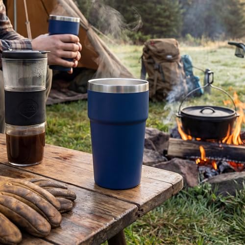 MEWAY 16oz Stainless Steel Insulated Travel Tumbler with Lid - Navy