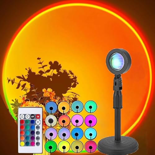 RGB Sunset Lamp Projector - 16 Color USB Night Light with 180° Rotation