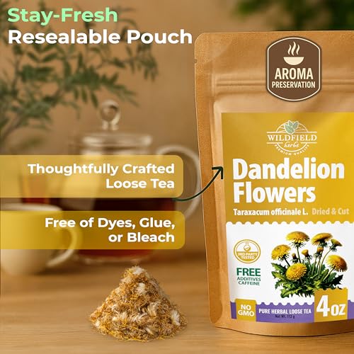 Dried Dandelion Flowers Herbal Tea - 4 oz (113g) Loose Leaf