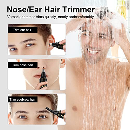 XOOMRSCP Nose Hair Trimmers for Men£¬Rechargeable Hair Trimmer 2 in 1 Painless Multifunctional Ear and Nose Hair Trimmer with IPX7 Waterproof Dual Edge Blades (Black)