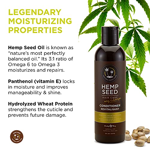 Earthly Body Hemp Seed Hair Conditioner - Moisturizing & Smoothing 8 oz