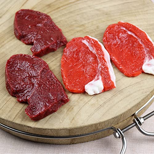 2 Pcs Artificial Pork Steak Props for Kitchen & Photography