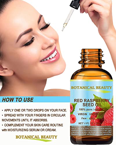Botanical Beauty Red Raspberry Seed Oil - 100% Pure Virgin 1 Fl Oz