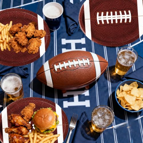 50 Football-Shaped Disposable Paper Plates - 9 x 11 Inch for Parties