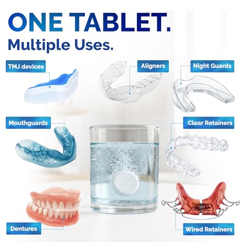 60 Count Overnight Retainer & Denture Cleaning Tablets - Extra Strength Odor & Stain Remover
