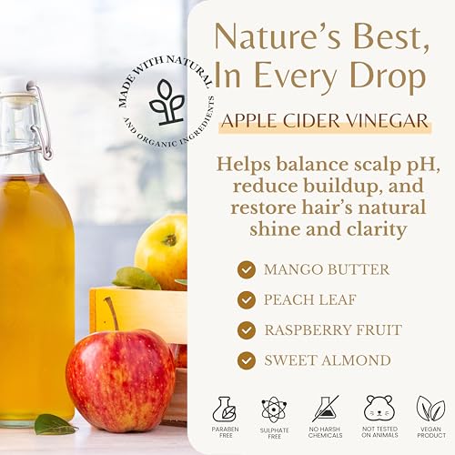 Edenika Botanicals Apple Cider Vinegar Shampoo - 16 fl oz, Detoxifying & pH Balancing