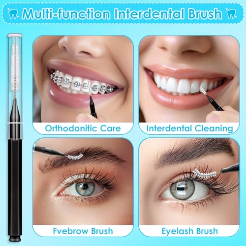 Jupwalz Black Interdental Brush & Dental Picks Kit - 270Pcs Oral Cleaning Set