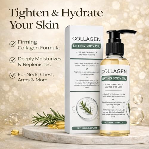 Collagen Lifting Body Oil - Hydrating Skin Tightening Oil for Face & Body