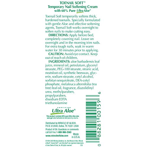 Toenail Softener for Thick Hard Toenails - Safe for Seniors & All Ages - Fast-Acting Toenail Softening Cream - Non Greasy Nail Cream Formulated with Natural Aloe Vera (1 Ounce Tube (Pack of 1))