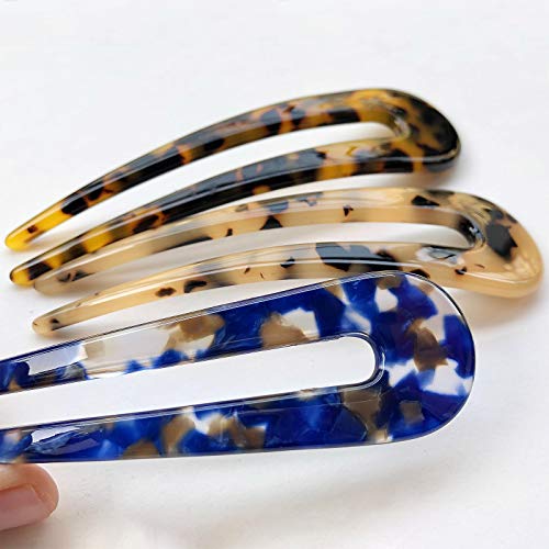 HYFEEL Tortoise Shell Hair Forks - U Shape Hair Pins (3 Pack)