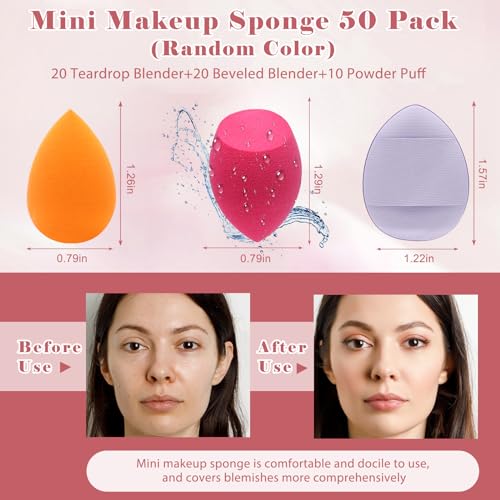 Mini Makeup Sponge Set with Powder Puffs – 40 pcs Beauty Blender & Finger Applicators
