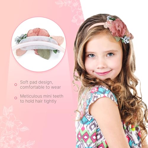 Dizila Floral Headbands for Girls - 5 Pack Flower Hair Bands