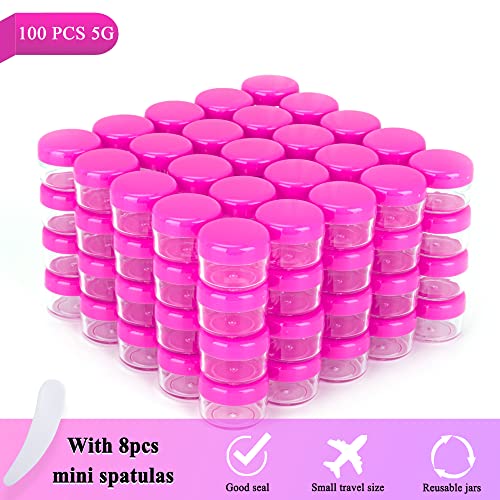 100 Count YOMOSPACE 5ml Sample Containers with Lids - Pink