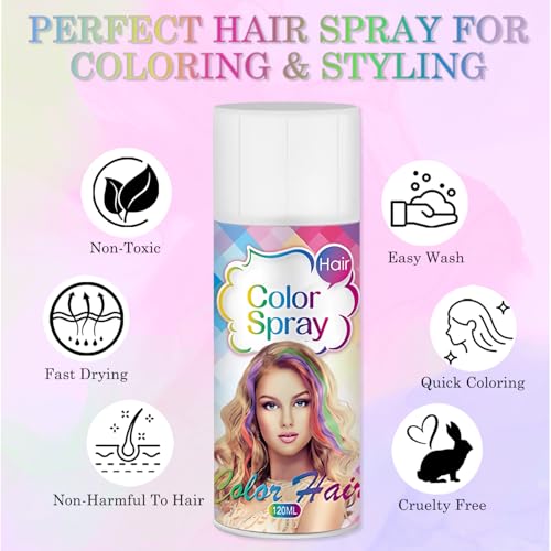 Red Temporary Hair Color Spray for Kids and Adults - Washable Dye