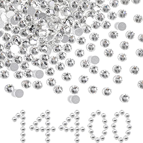 Beadsland SS10 Flat Back Crystal Rhinestones - 14400pcs Bulk Pack