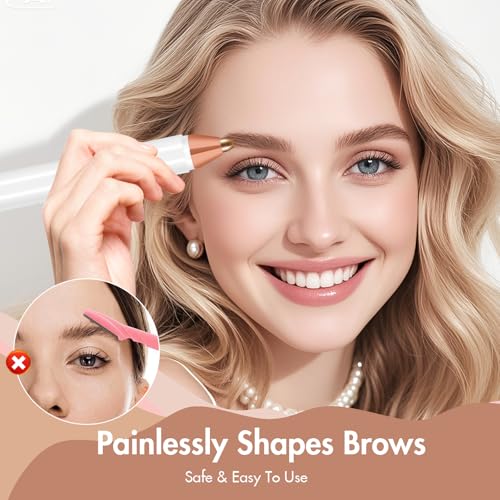 Acavado 2-in-1 Eyebrow & Facial Hair Remover for Women, Painless & Portable