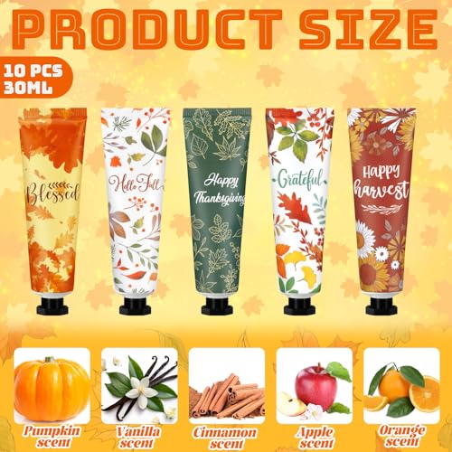 10 Pcs Fall Hand Cream Set - Natural Botanical Lotion for Chapped Hands