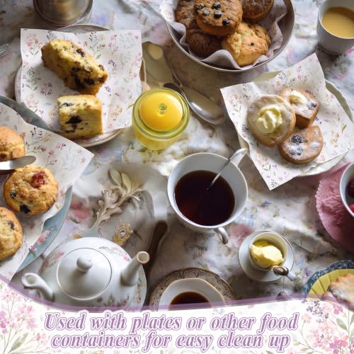 150 Pcs Wildflowers Deli Wax Paper Sheets - Greaseproof & Waterproof