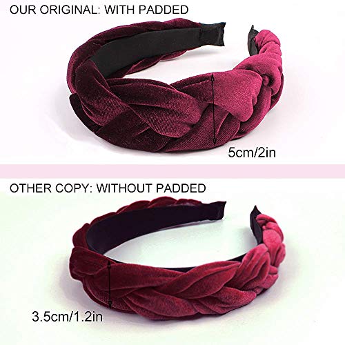 IvyU Large Padded Velvet Braided Headbands for Women - YHB-003
