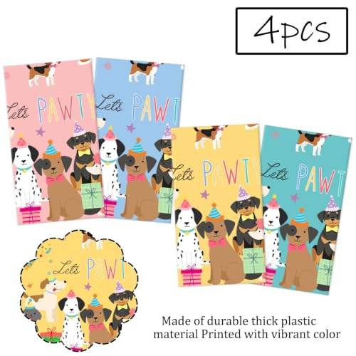 Candy Chef 4-Color Dog Birthday Tablecloths - Let's Pawty Party Supplies
