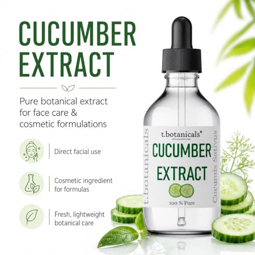 t.botanicals Cucumber Extract Liquid Glycerite 2 oz - Hydrating Skin Care Serum
