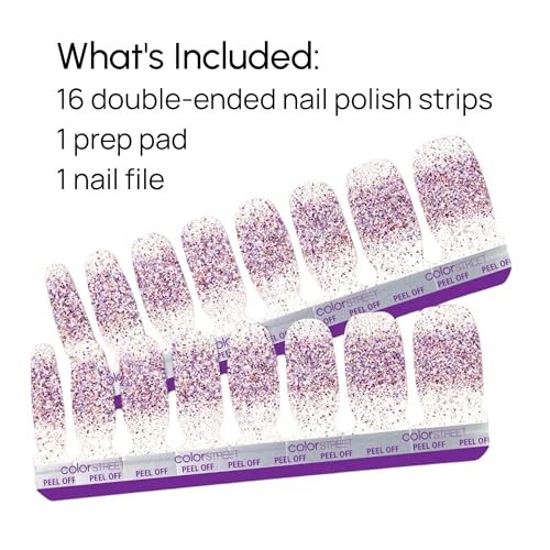 Color Street Mount Crushmore Double-Ended Nail Polish Strips - Glitter-Dipped Manicure