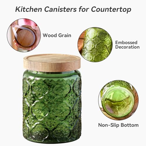 Airtight Glass Jar with Wooden Lid - 24 FL OZ Sunflower Design