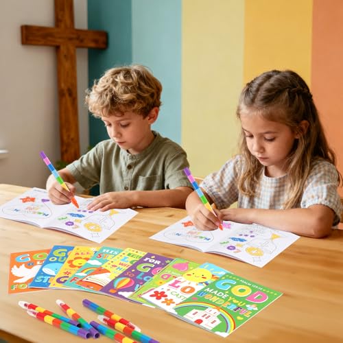 24 Mini Bible Coloring Books for Kids | Christian Party Favors