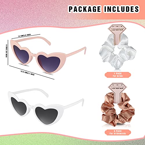 Loanzeg Bridesmaid Gift Set: 6 Satin Scrunchies & Sunglasses Favors