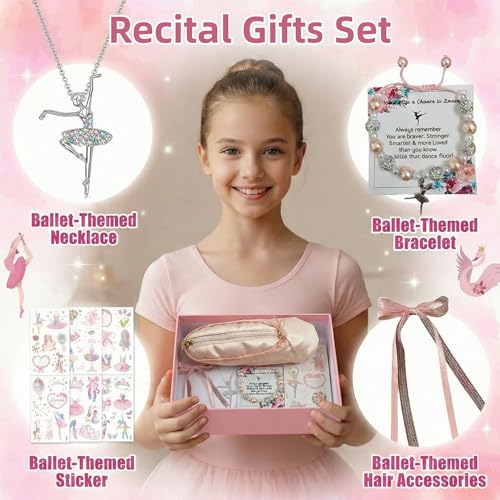 CECKQUE Ballet Pointe Shoe Makeup Bag P-Set for Girls Dance Recital Gift