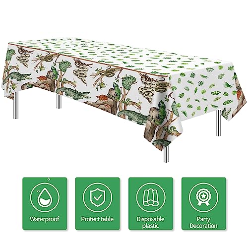 Reptile Birthday Party Supplies Tablecloth - 4 Pack, 54" x 108"