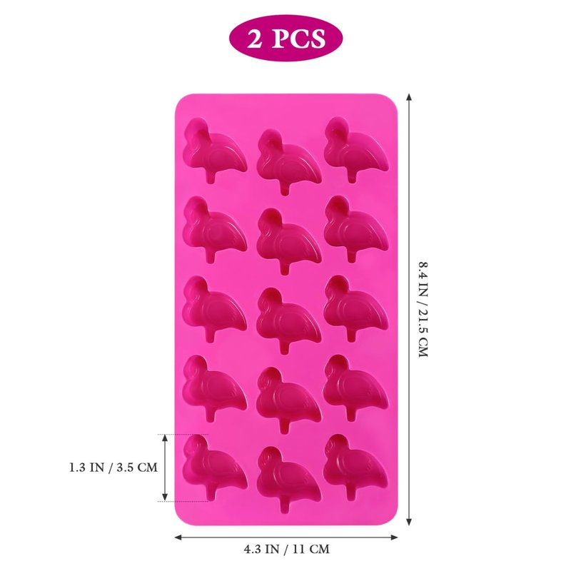 Amosfun Flamingo Cake Mold Set 2 Pcs Silicone Baking Molds for Diy Cakes Desserts Candy and Ice Shapes Non-Stick Flexible 8.5 Inch