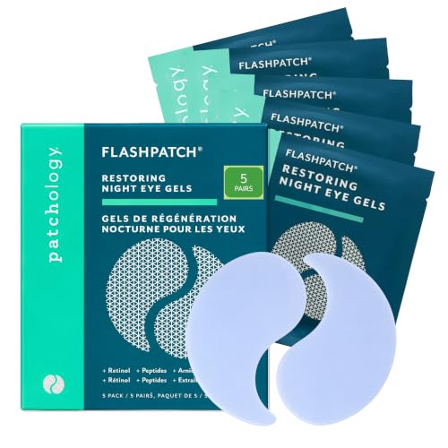 Patchology FlashPatch Night Eye Patches for Puffy Eyes & Dark Circles – 5 Pack